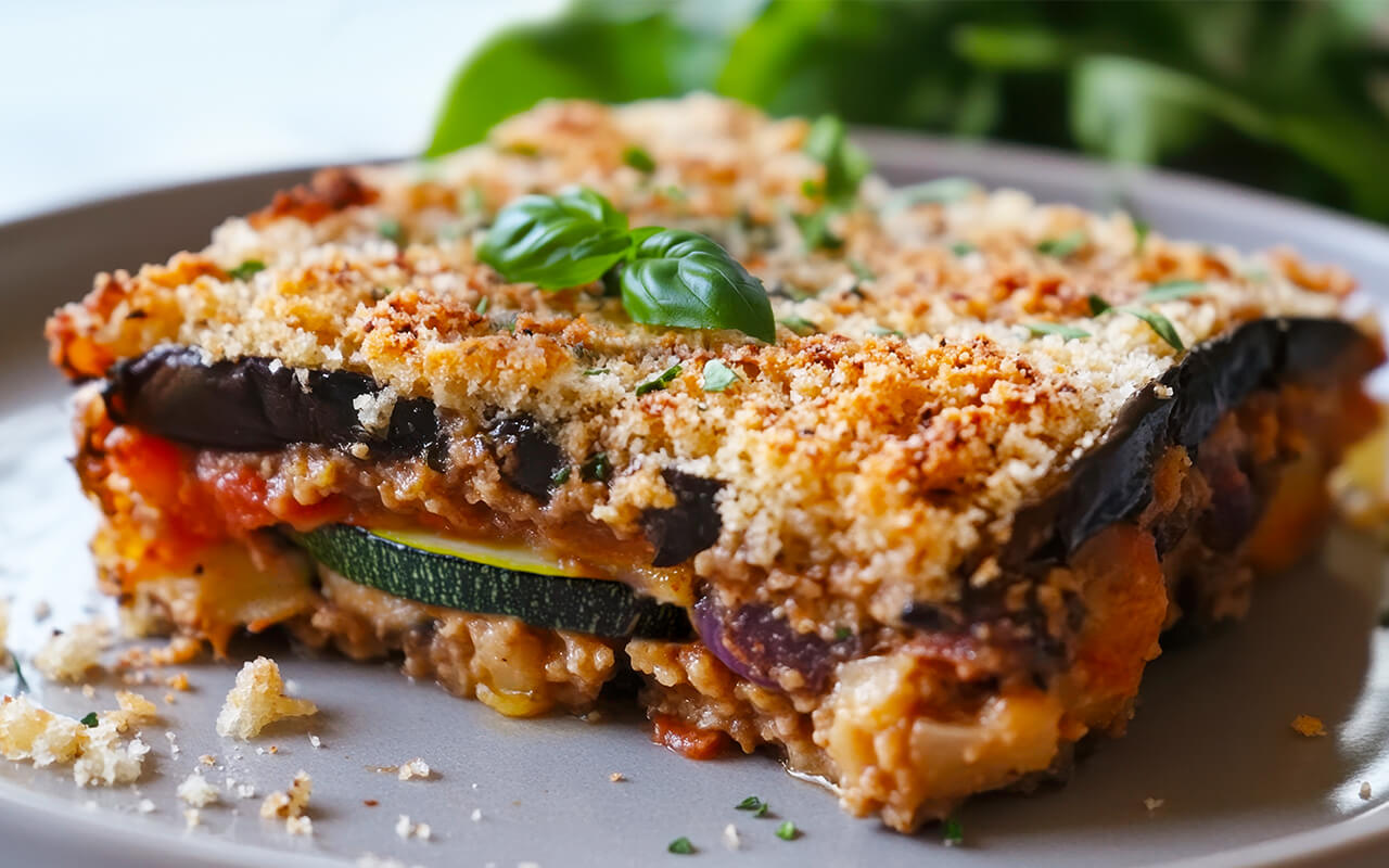 Eggplant, Cheese, and Tomato Bake